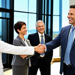 Professional Insurance Agent Networking**

"A fully clothed, professional insurance agent in appropriate attire, shaking hands with a potential client at a well-lit business conference. Modest clothing, safe for work, showcasing a diverse group of attendees in the background. Perfect anatomy, natural proportions, professional environment. Family-friendly."

**