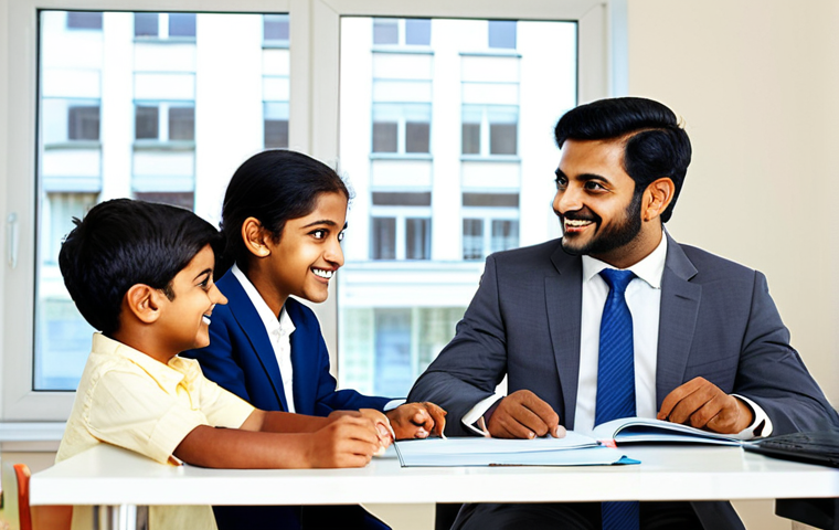 The Helpful Broker**

"A friendly and professional insurance broker, fully clothed in a modest business suit, sitting at a clean desk in a brightly lit office, advising a smiling Bengali family (parents and two children), safe for work, appropriate content, perfect anatomy, natural proportions, family-friendly image, high quality."

**