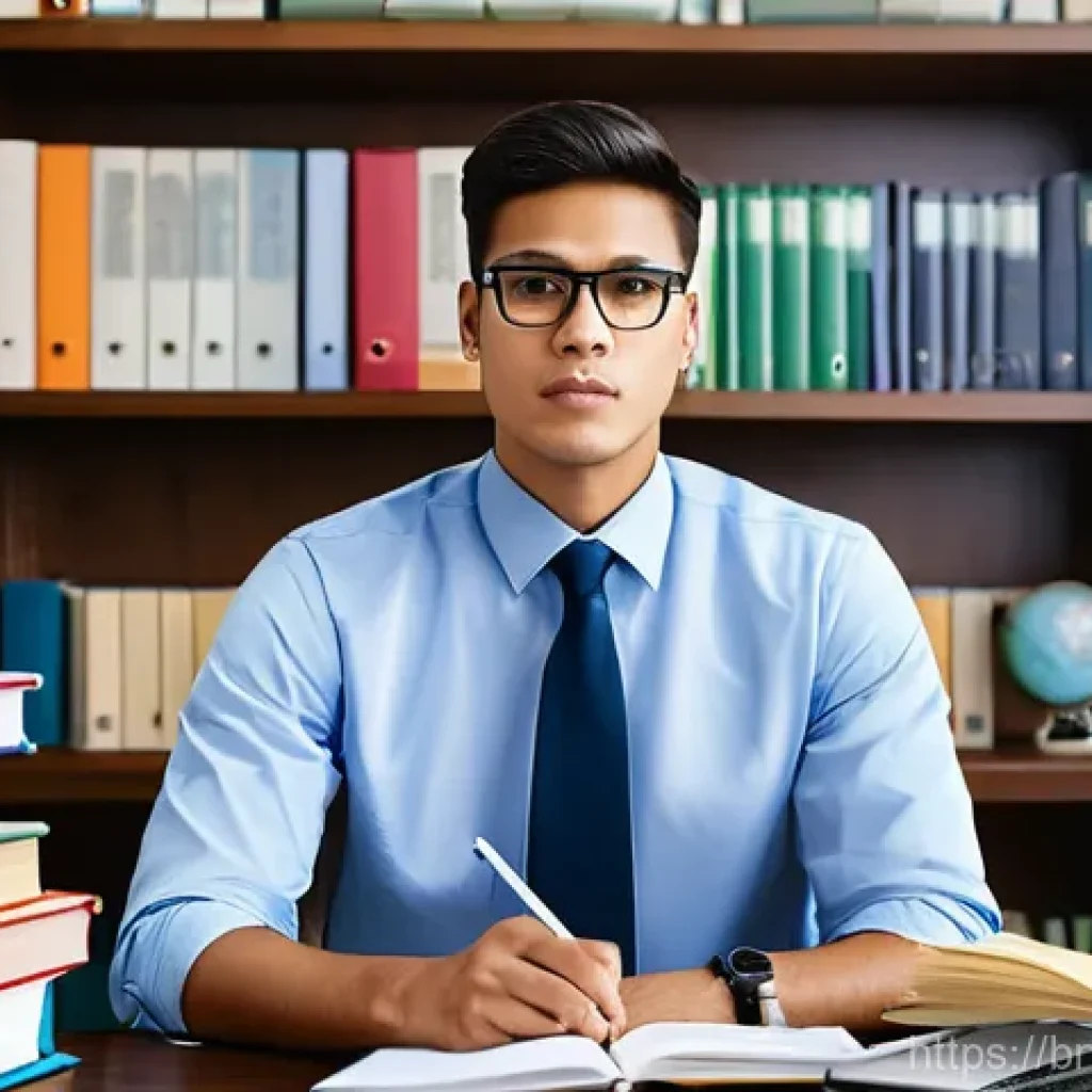 보험중개사 자격시험의 주요 도전 과제 - **Prompt 1: The Diligent Insurance Scholar**
"A young, determined professional, dressed in smart...