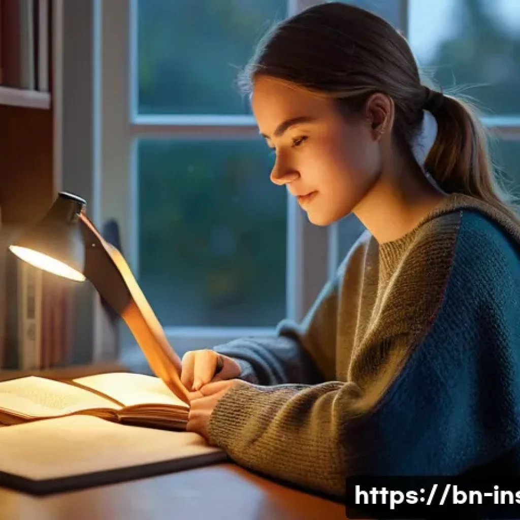 보험중개사 필기시험 대비 시간 분배 전략 - **Prompt 1: Focused Student in a Cozy Study Nook**
    A young female student, appearing to be in he...