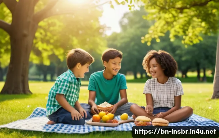 보험중개사와 관련된 최신 보험 상품 성공 사례 분석 - **A heartwarming family picnic in a lush, sun-drenched park.**
    Detailed description: Focus on a ...