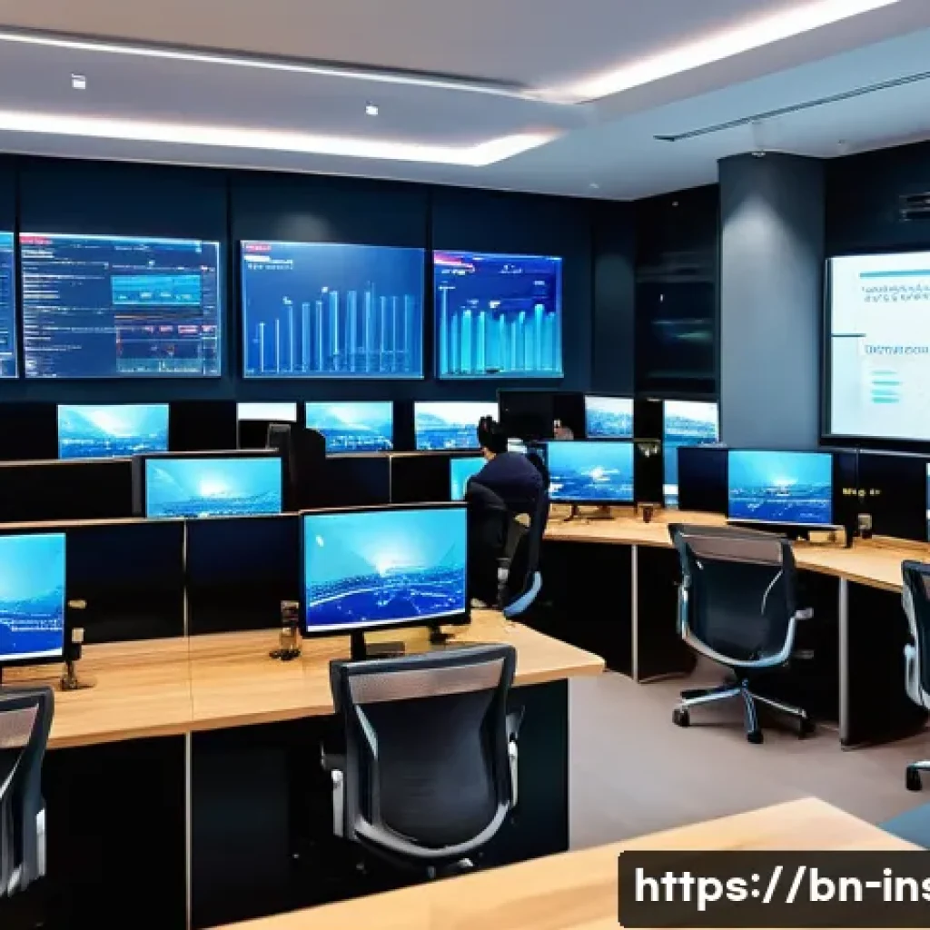 보험중개사와 관련된 최신 보험 기술 성공 사례 연구 분석 및 사례 - A modern digital insurance brokerage office in Bangladesh, featuring a diverse team of professionals...