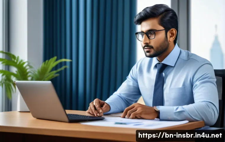 보험중개사 시험 이후 연봉 협상 사례 분석 - A professional Bengali insurance intermediary confidently negotiating salary in a modern office sett...